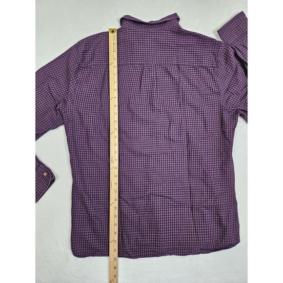 Marine Layer Men's Purple Gingham Check Seawall Button Down Shirt Large - Picture 7 of 9